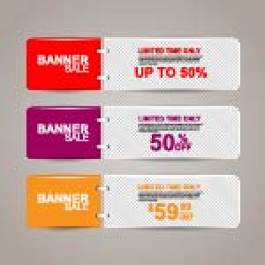 وکتور تکست باکس و تیکت تخفیف قرمز و زرد و بنفش